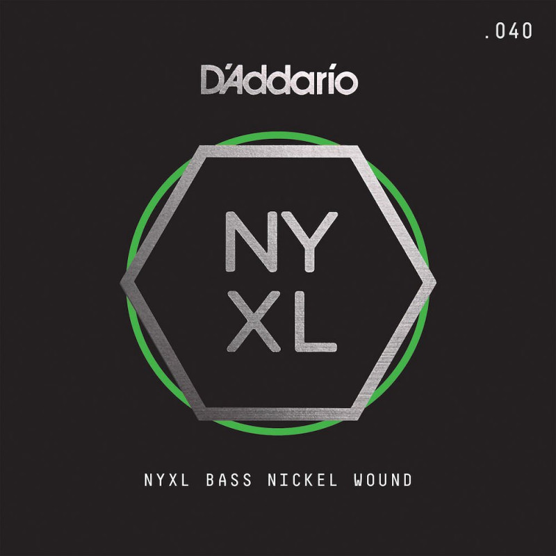 D'Addario NYXLB040, NYXL filet nickel, diapason long, .040 - Corde au détail guitare basse