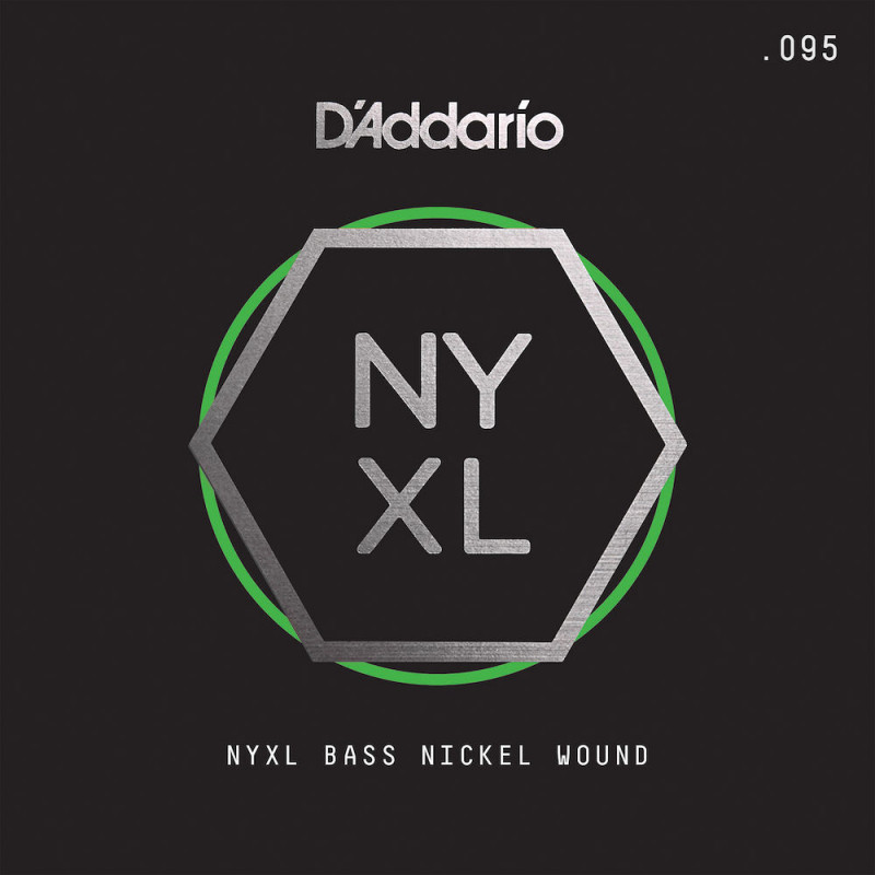 D'Addario NYXLB095, NYXL filet nickel, diapason long, .095 - Corde au détail guitare basse