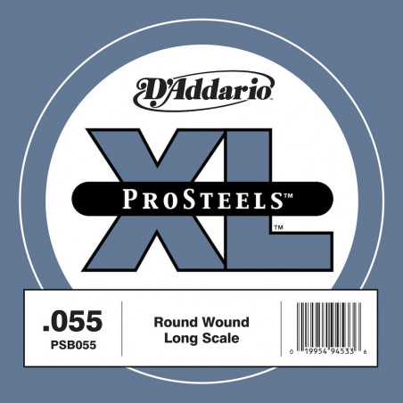 D'Addario ProSteels PSB055, corde longue, .055 - Corde au détail – guitare basse