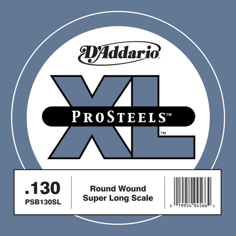 D'Addario ProSteels PSB130SL, corde extra-longue, .130, sans surfilage - Corde au détail – guitare basse