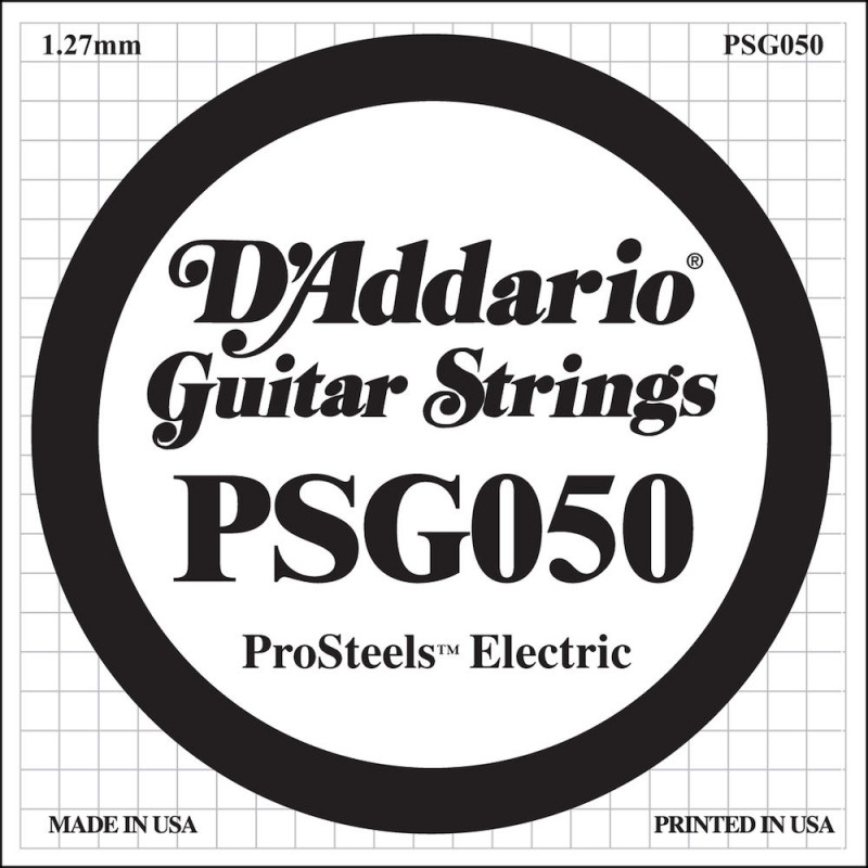 D'Addario ProSteels PSG050, .050 - Corde au détail – guitare électrique