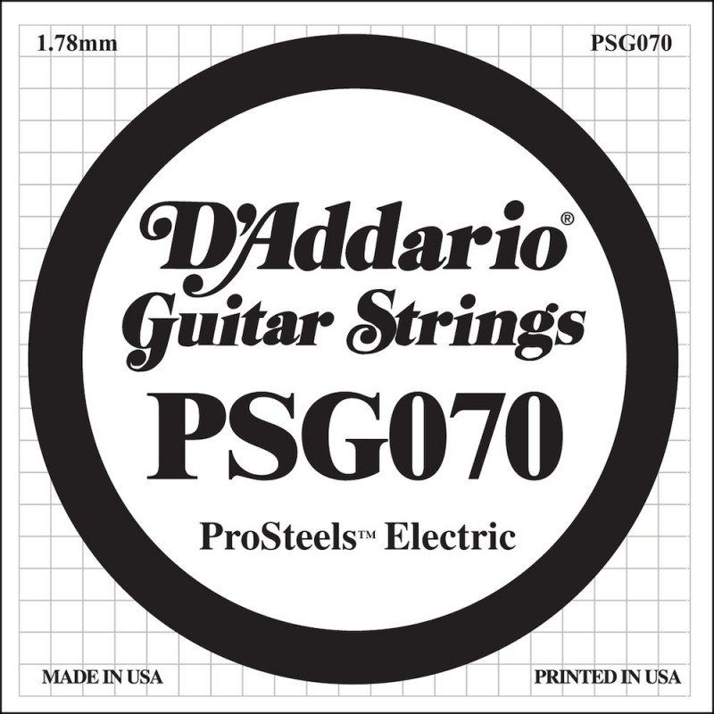 D'Addario ProSteels PSG070, .070 - Corde au détail – guitare électrique