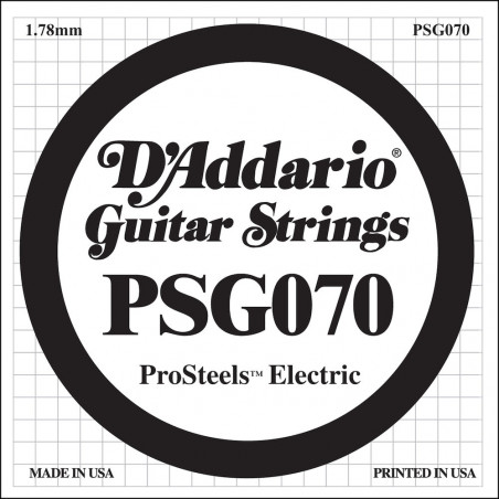 D'Addario ProSteels PSG070, .070 - Corde au détail – guitare électrique