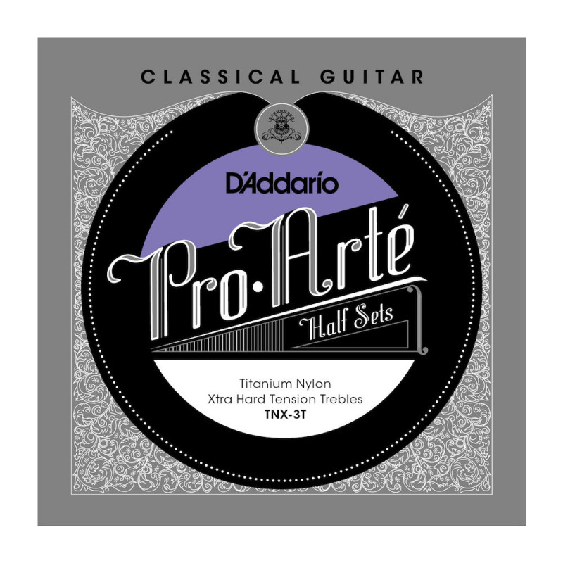 D'Addario TNX-3T Pro-Arte Hybrid Titanium - Jeu de 3 cordes aigues - Guitare Classique