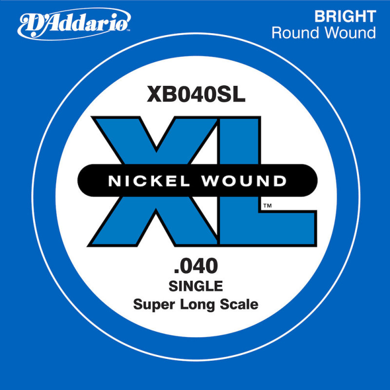 D'Addario XB040SL, corde extra-longue, .040 - Corde au détail nickel – guitare basse