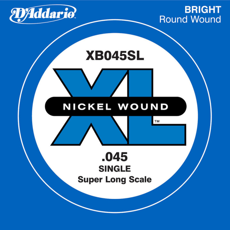 D'Addario XB045SL, corde extra-longue, .045 - Corde au détail nickel – guitare basse