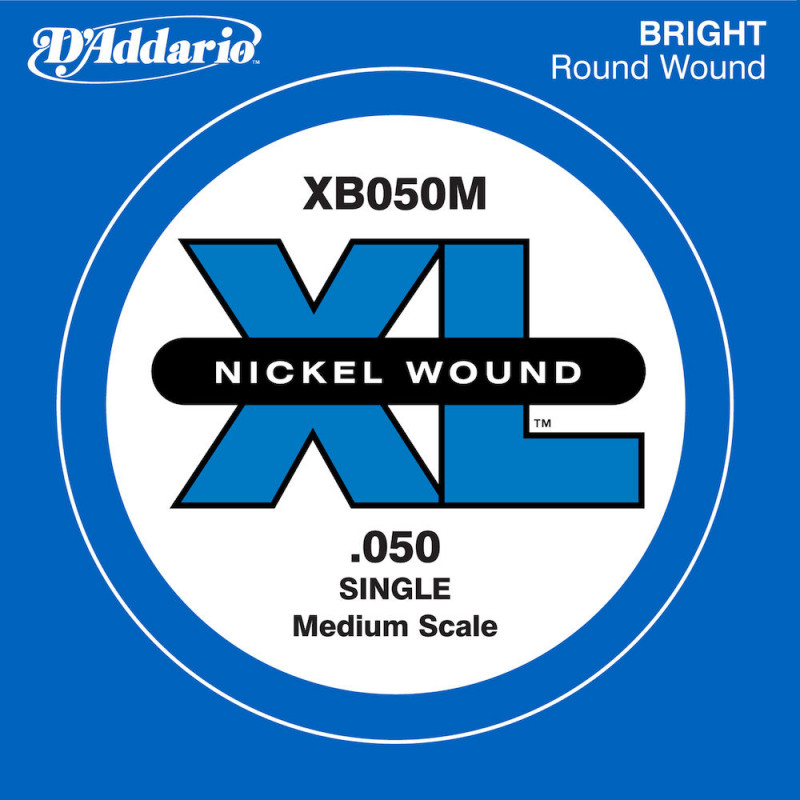 D'Addario XB050M, corde moyenne, .050 - Corde au détail nickel – guitare basse