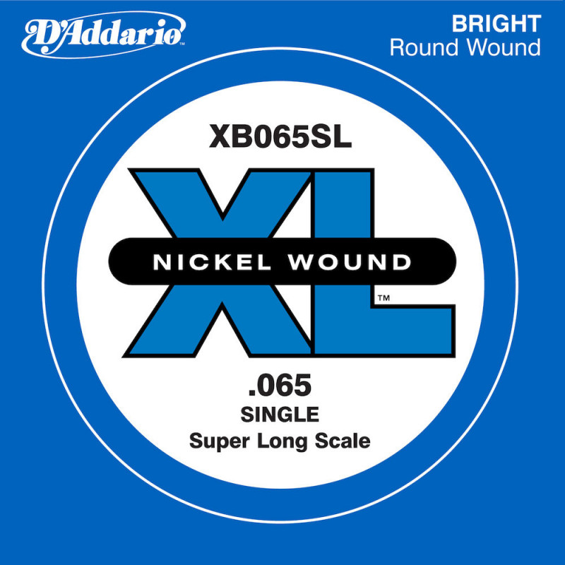 D'Addario XB065SL, corde extra-longue, .065 - Corde au détail nickel – guitare basse