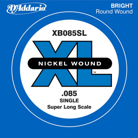 D'Addario XB085SL, corde extra-longue, .085 - Corde au détail nickel – guitare basse