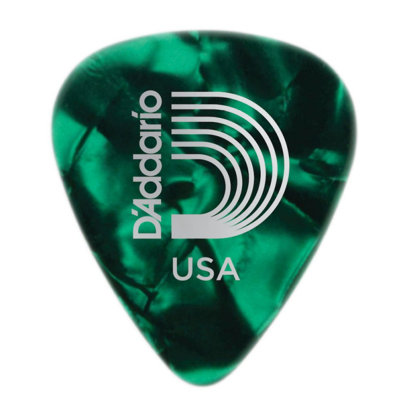 D'Addario 1CGP6-100 - Médiators celluloïd verts, pack de 100, Heavy