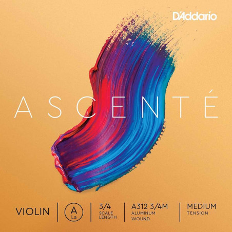 D'Addario A312 3/4M - Corde seule (la) violon 3/4 Ascenté, Medium