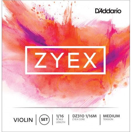 D'Addario DZ310 1/16M - Jeu de cordes violon Zyex, manche 1/16, Medium