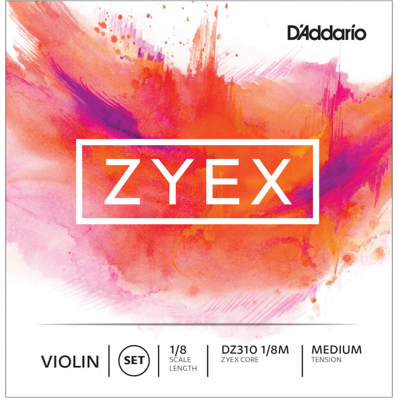 D'Addario DZ310 1/8M - Jeu de cordes violon Zyex, manche 1/8, Medium