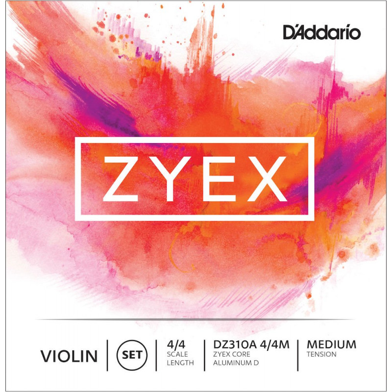 D'Addario DZ310A 4/4M - Jeu de cordes avec Ré en aluminium violon Zyex, manche 4/4, Medium