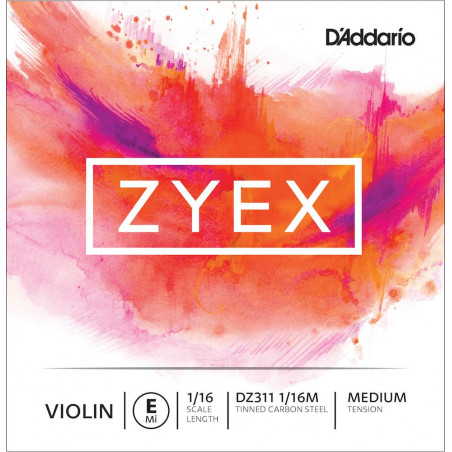 D'Addario DZ311 1/16M - DZ311-1/16M Zyex Corde seule de Mi (E) Violon 1/16 Medium (216mm)