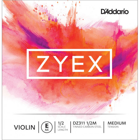 D'Addario DZ311 1/2M - Corde seule (Mi) violon Zyex, manche 1/2, Medium