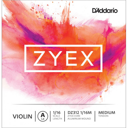 D'Addario DZ312 1/16M - Corde seule (la) violon 1/16 Zyex, Medium