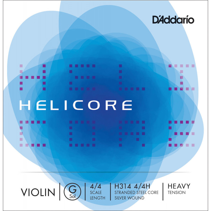 D'Addario H314 4/4H - Corde seule (Sol) violon Helicore, manche 4/4, Heavy