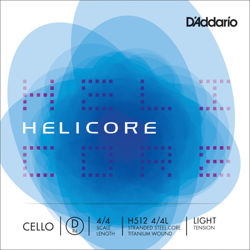 D'Addario H512 4/4L - H512L Helicore Cordes seule Ré Violoncelle Manche 4/4 Light Violet