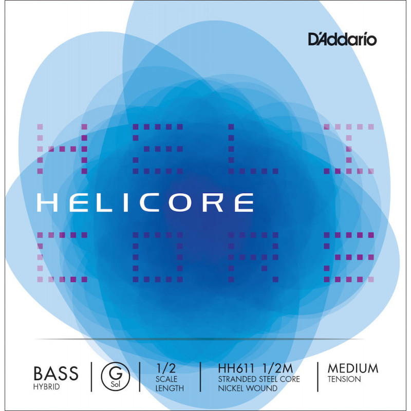 D'Addario HH611 1/2M - Helicore Hybrid Corde de Sol à tirant moyen contrebasse 1/2