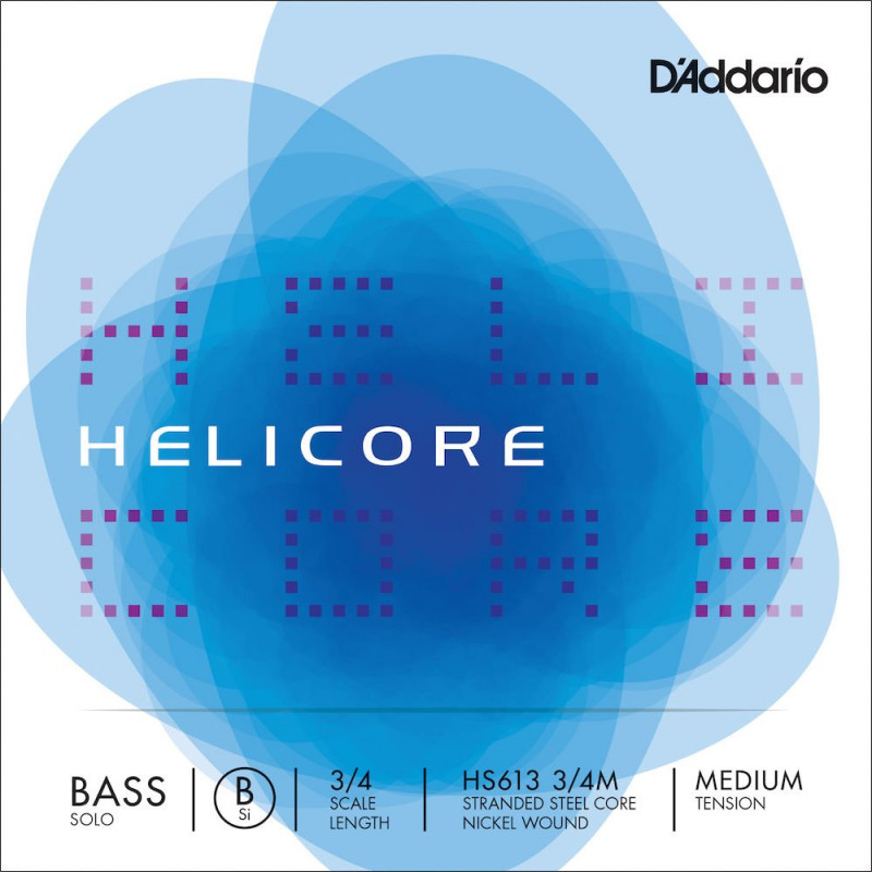 D'Addario HS613 3/4M - Corde seule (Si) contrebasse solo Helicore, manche 3/4, Medium