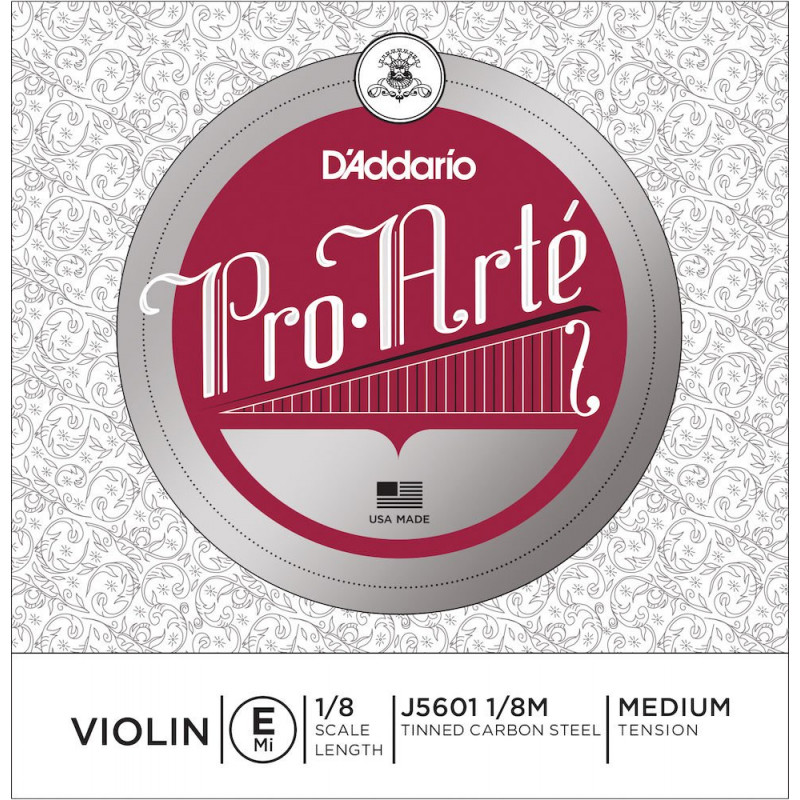 D'Addario J5601 1/8M - Corde seule (mi) violon 1/8 Pro-Arte, Medium