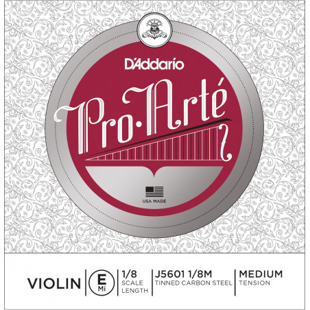 D'Addario J5601 1/8M - Corde seule (mi) violon 1/8 Pro-Arte, Medium