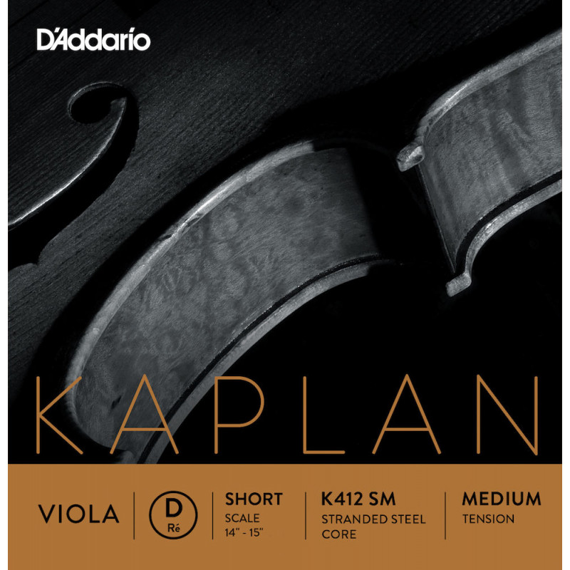 D'Addario K412 SM - Corde seule (ré) alto Forza, diapason court, Medium