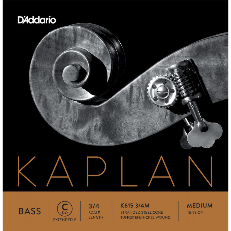 D'Addario K615 3/4M - Corde seule (Do, Mi étendu) contrebasse Kaplan, manche 3/4, Medium