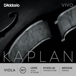 D'Addario KV410 LM - Jeu de cordes alto Vivo, diapason long, Medium