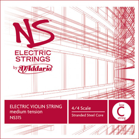 D'Addario NS315 - Corde seule (Do grave) violon NS Electric manche 4/4 Medium