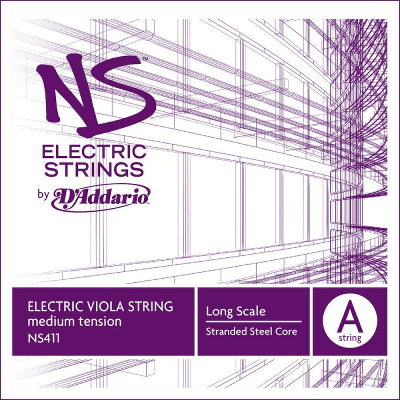 D'Addario NS411 - Corde seule (La) alto NS Electric, Long Scale, Medium