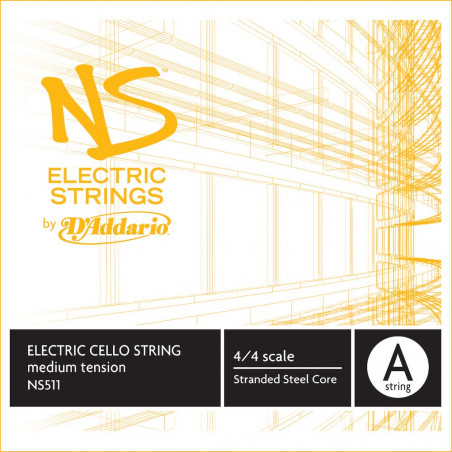 D'Addario NS511 - Corde seule (La) violoncelle NS Electric, manche 4/4, Medium