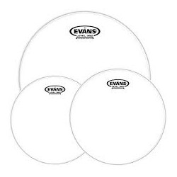 Evans EPP-G2HDD-S - Pack Standard G2 - Peaux transparentes (12'', 13'', 16'') et peau de frappe de caisse claire 14'' HD Dry