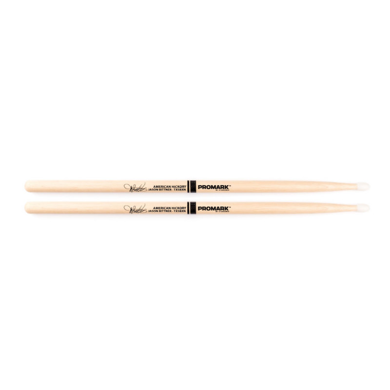 Pro-Mark TX5BXN - Baguettes Jason Bittneren Hickory 5BX, olive en nylon