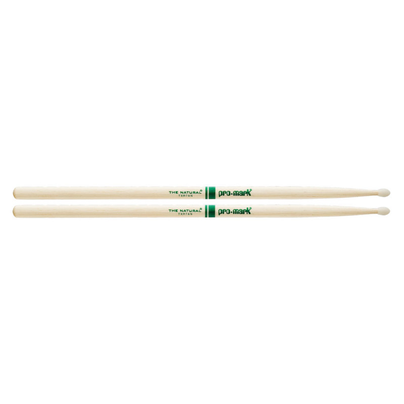 Pro-Mark TXR7AN - Baguettes The Naturalen Hickory 7A, olive en nylon