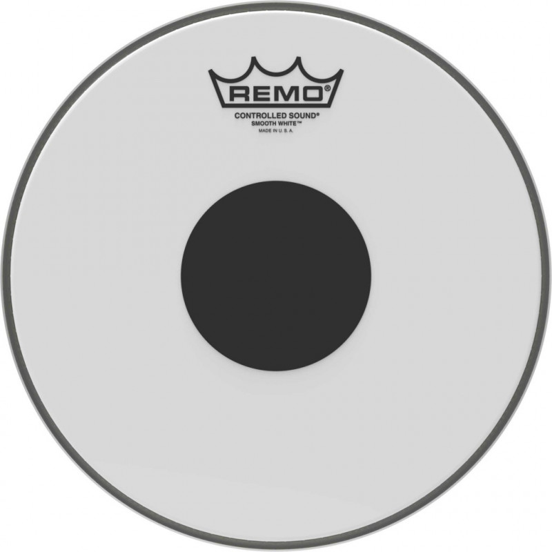 Remo CS-0210-10 - Peau CS Blanc Lisse 10" + rond noir, pour Tom/ Caisse claire