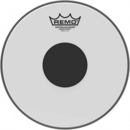 Remo CS-0210-10 - Peau CS Blanc Lisse 10" + rond noir, pour Tom/ Caisse claire