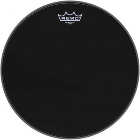 Remo ES-0014-00 - Peau Ebony Ambassador 14" pour Tom/ Caisse claire/ Tom sur pieds