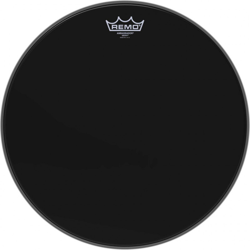 Remo ES-0016-00 - Peau Ebony Ambassador 16" pour Caisse claire/ Tom sur pieds