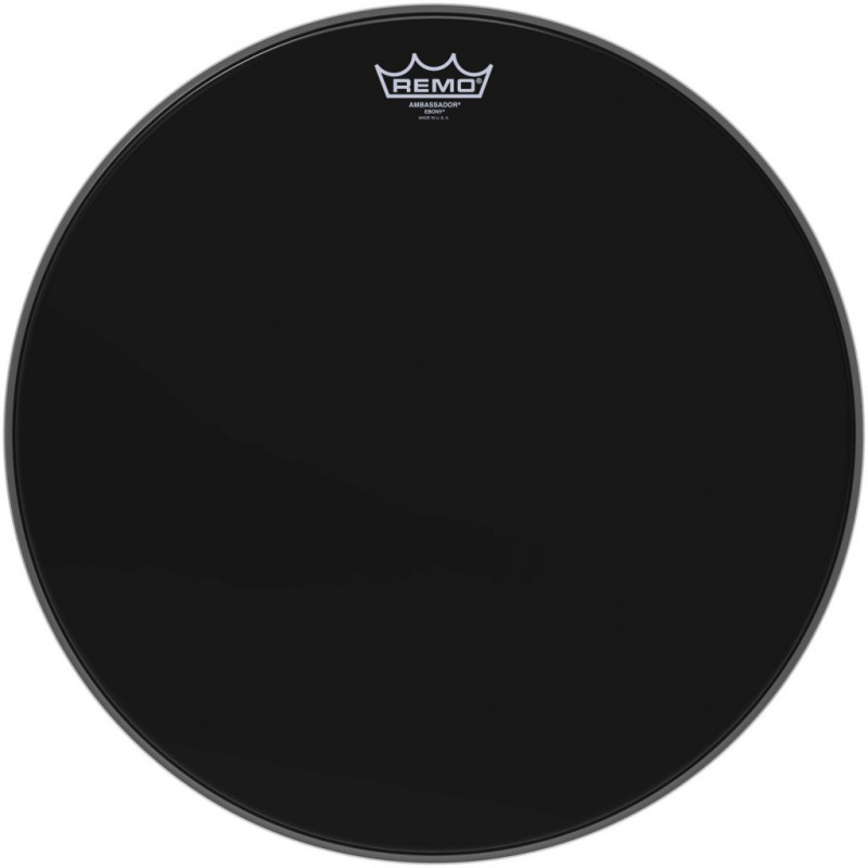 Remo ES-0018-00 - Peau Ebony Ambassador 18" pour Tom sur pieds