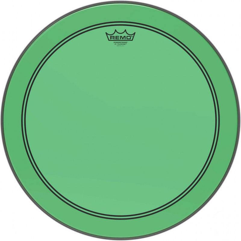 Remo P3-1318-CT-GN - Peau de frappe Powerstroke 3 Colortone pour grosse caisse, vert, 18"