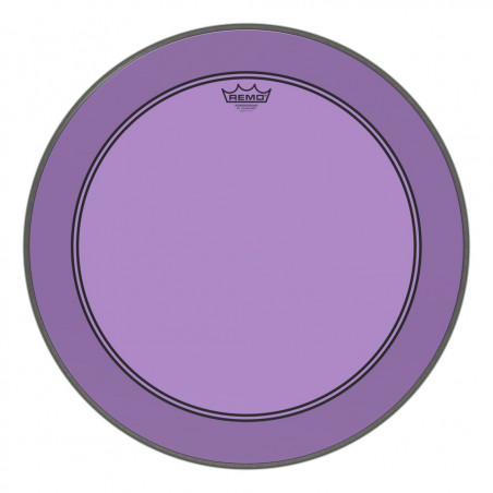 Remo P3-1322-CT-PU - Peau de frappe Powerstroke 3 Colortone pour grosse caisse, violet, 22", avec trou décentré de 5