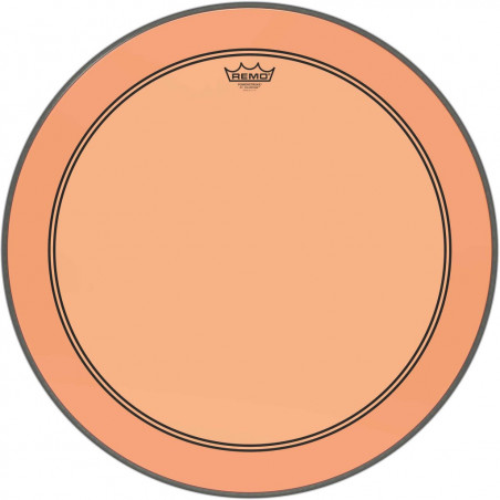 Remo P3-1324-CT-OG - Peau de frappe Powerstroke 3 Colortone pour grosse caisse, orange, 24", avec trou décentré de 5