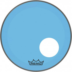 Remo P3-1318-CT-BUOH - Peau de frappe Powerstroke 3 Colortone pour grosse caisse, bleu, 18", avec trou décentré de 5