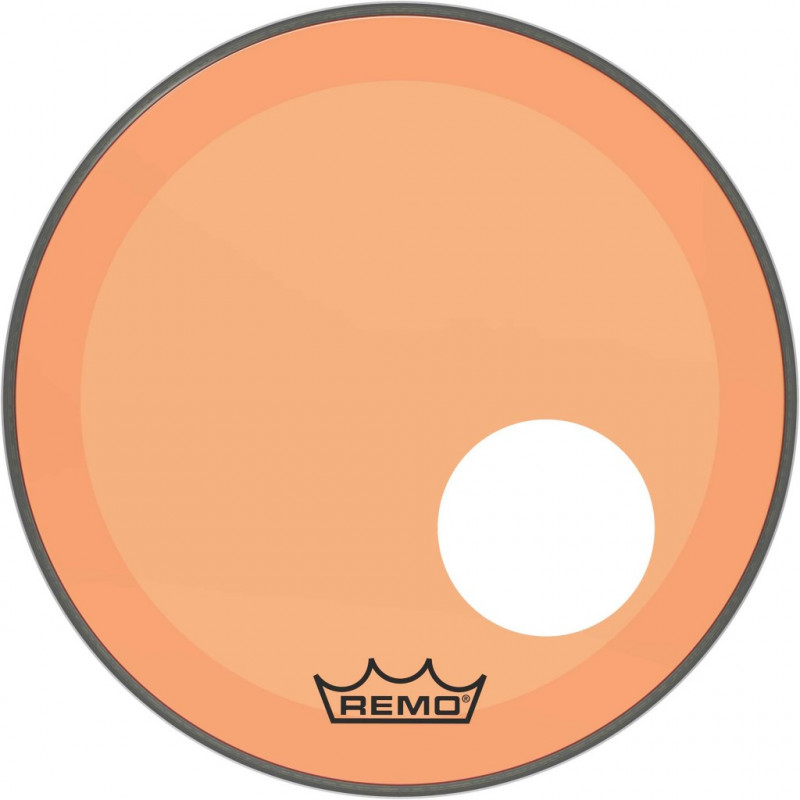 Remo P3-1318-CT-OGOH - Peau de frappe Powerstroke 3 Colortone pour grosse caisse, orange, 18", avec trou décentré de 5