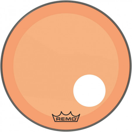 Remo P3-1320-CT-OGOH - Peau de frappe Powerstroke 3 Colortone pour grosse caisse, orange, 20", avec trou décentré de 5