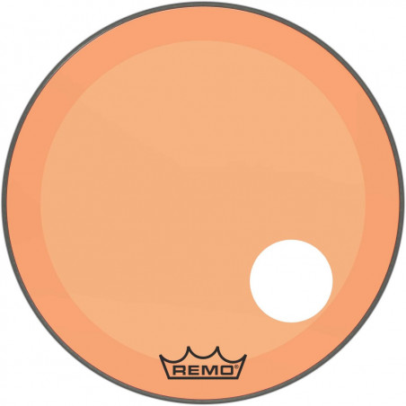 Remo P3-1324-CT-OGOH - Peau de frappe Powerstroke 3 Colortone pour grosse caisse, orange, 24", avec trou décentré de 5