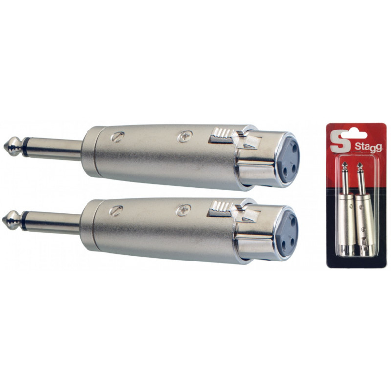 Stagg AC-XFPMH - Adaptateur XLR fem. asymétrique/ JACK mâle mono - 2 pièces