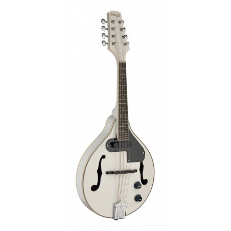 Stagg M50 E WH - Mandoline bluegrass électro-acoustique blanche avec table en nato